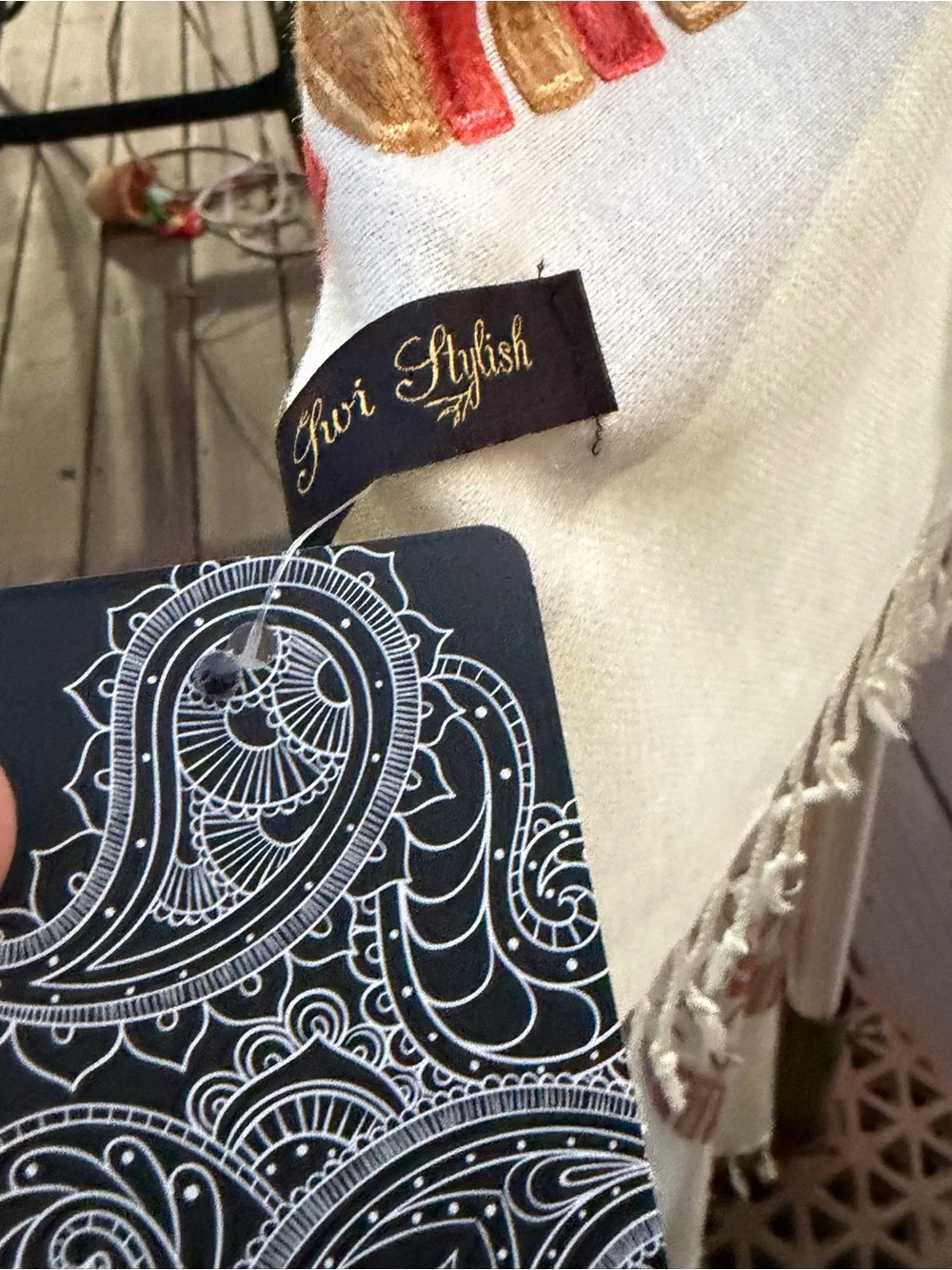 N/A cream shawl